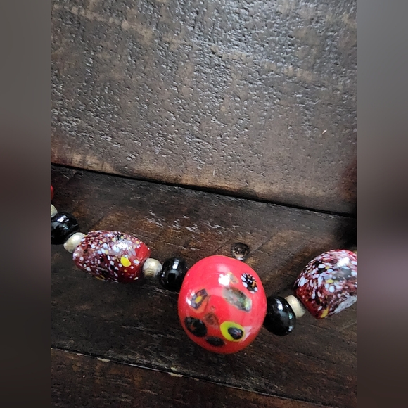 VINTAGE NECKLACE HANDCRAFTED AFRICAN ARTISAN BEADS - Picture 4 of 16